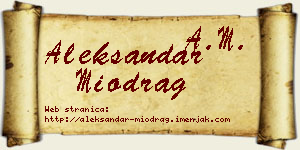 Aleksandar Miodrag vizit kartica